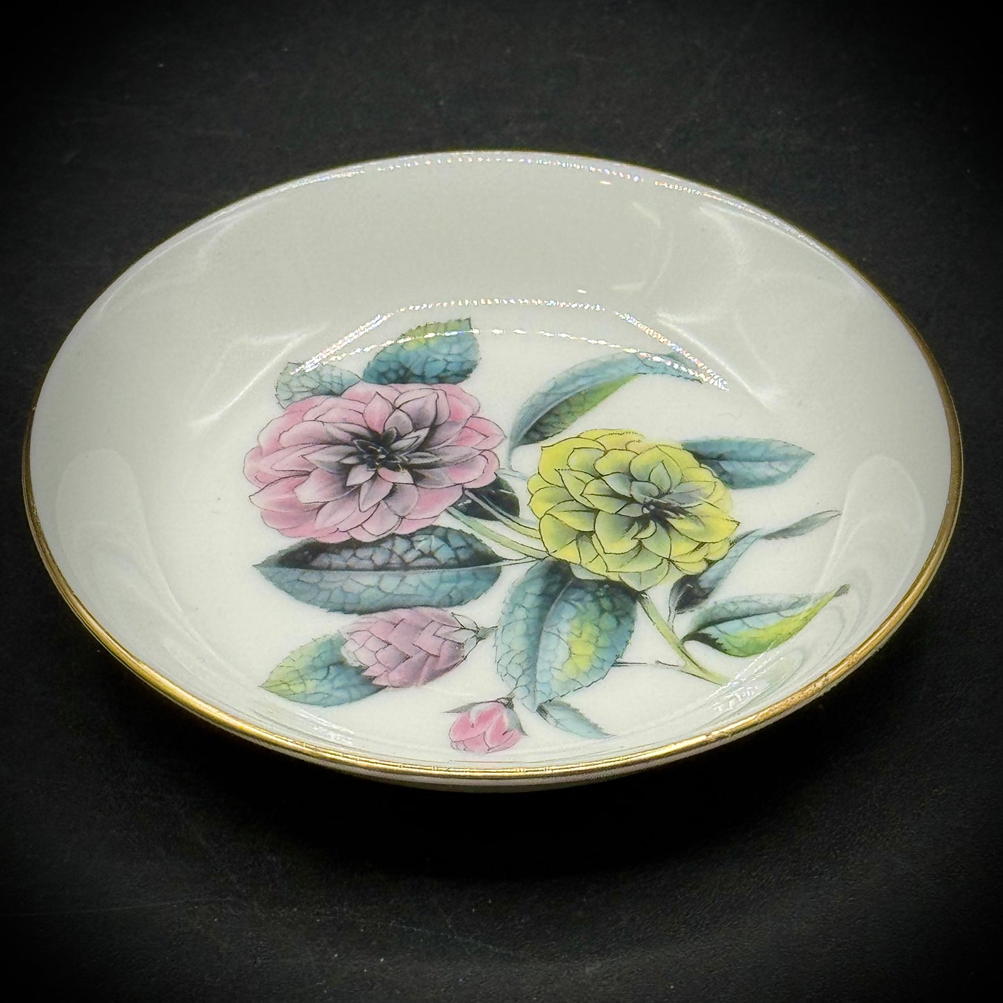 Pair of Vintage Royal Worcester England Bone China Floral Dishes