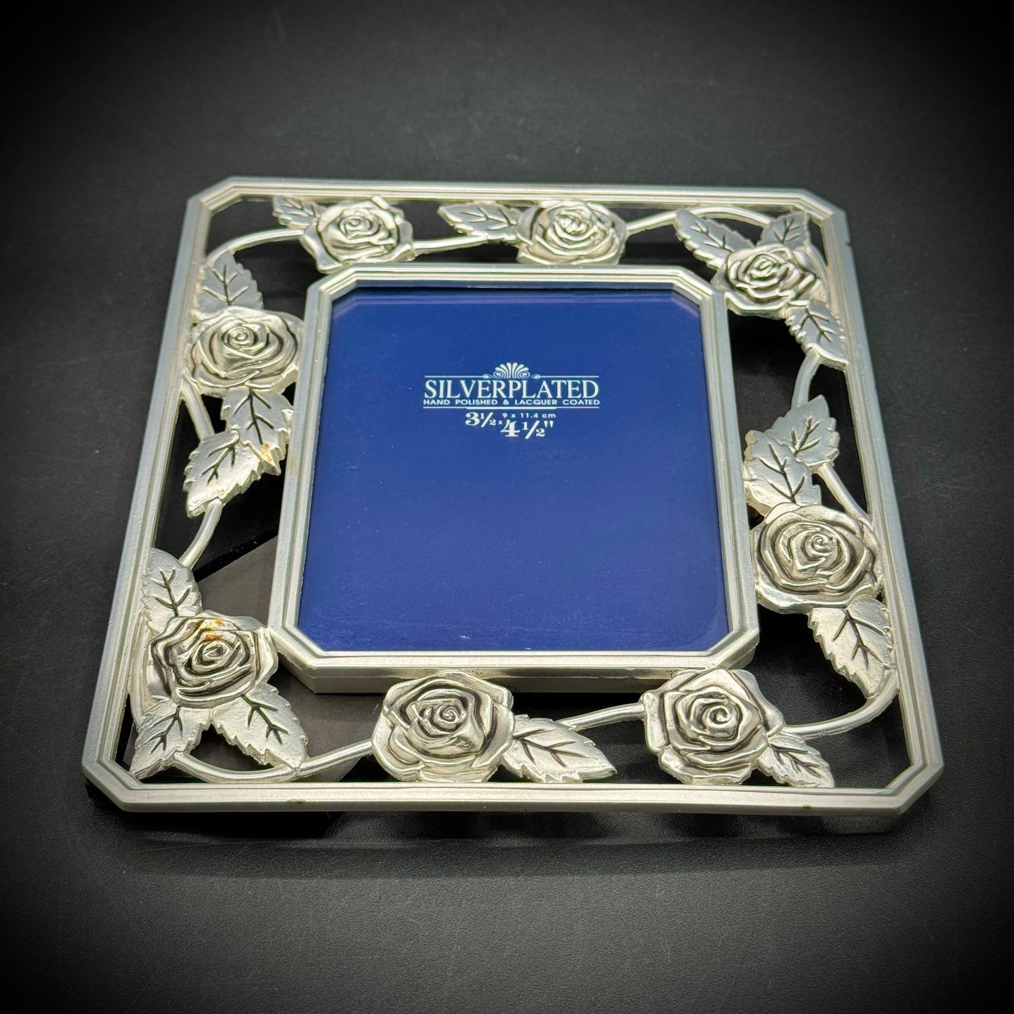 Silver Plated Rose Motif Picture Frame