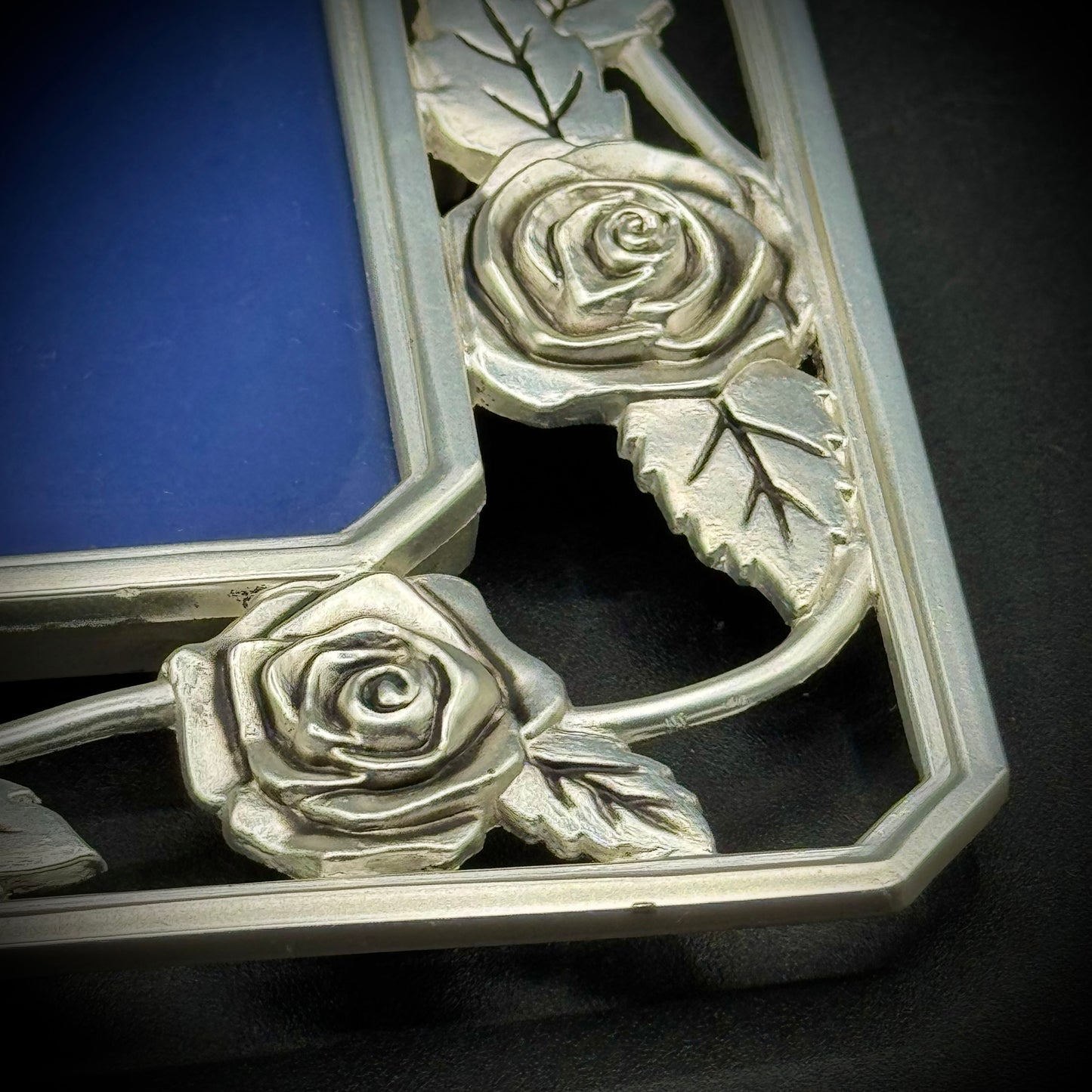 Silver Plated Rose Motif Picture Frame