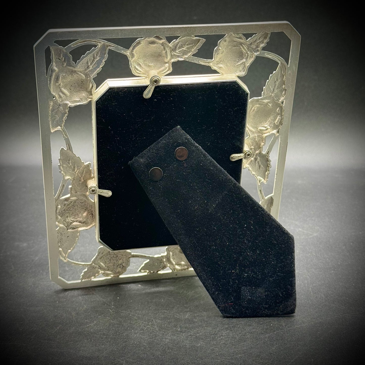 Silver Plated Rose Motif Picture Frame