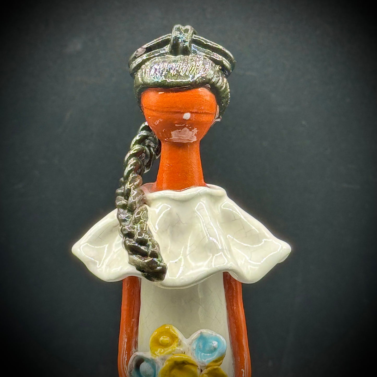 Artisan Made Dominican Terra Cotta Faceless Doll Ceramic Figurine