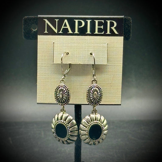 Vintage Napier Silver Tone Dangle Earrings - New on Board