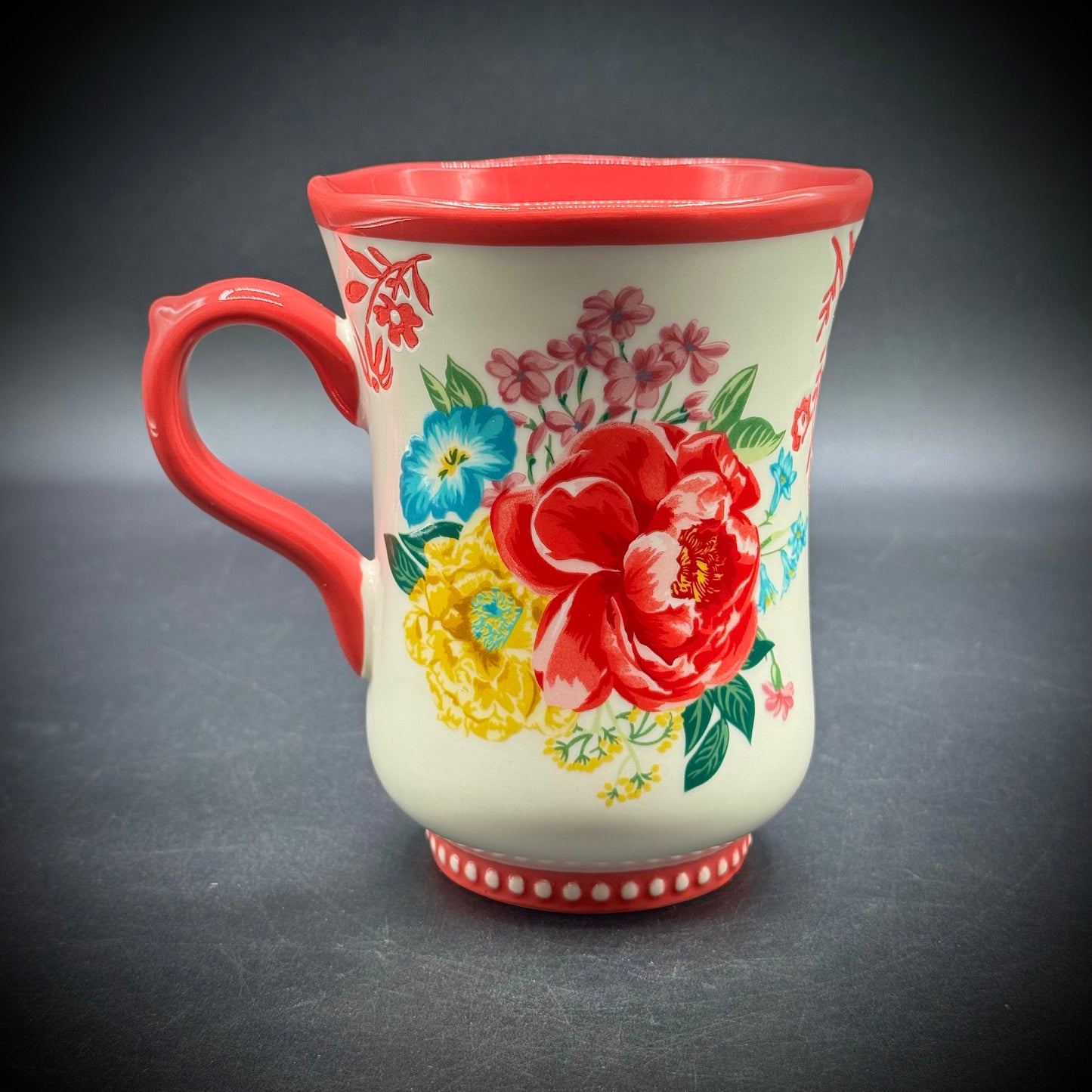 New with Label Pioneer Woman Red Flower Mug