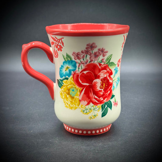 New with Label Pioneer Woman Red Flower Mug