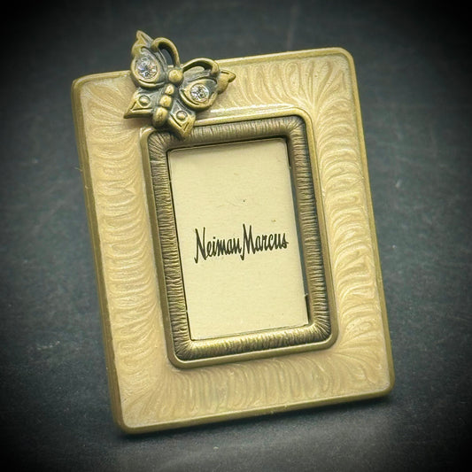 Jay Strongwater Neiman Marcus Small Frame #02 - Cream Enamel with Butterfly