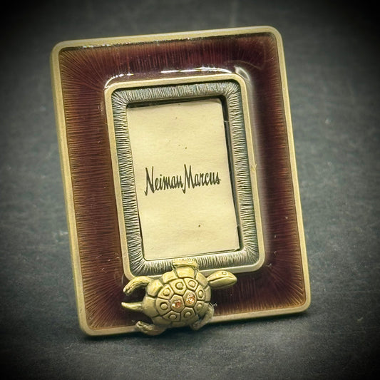 Jay Strongwater Neiman Marcus Small Frame #04 - Auburn Enamel with Turtle