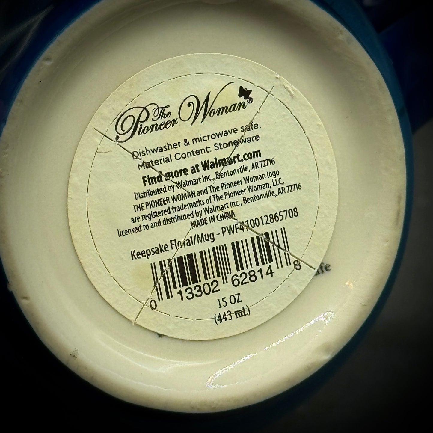 New with Label Pioneer Woman White & Blue Flower Mug