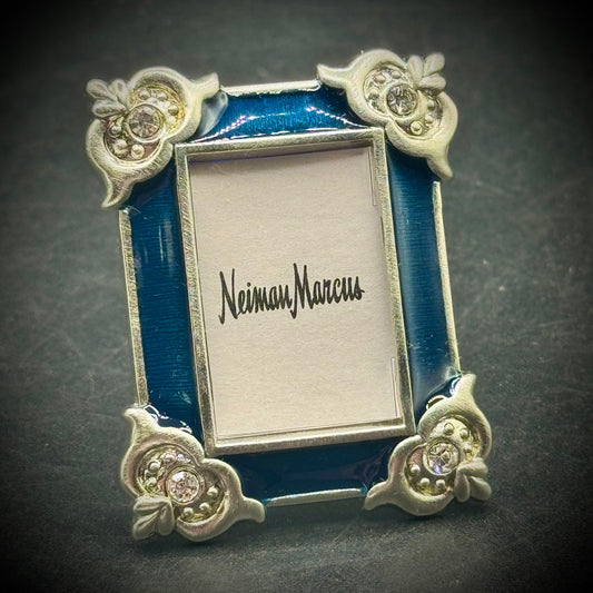 Jay Strongwater Neiman Marcus Small Frame #06 - Blue Enamel & Crystals
