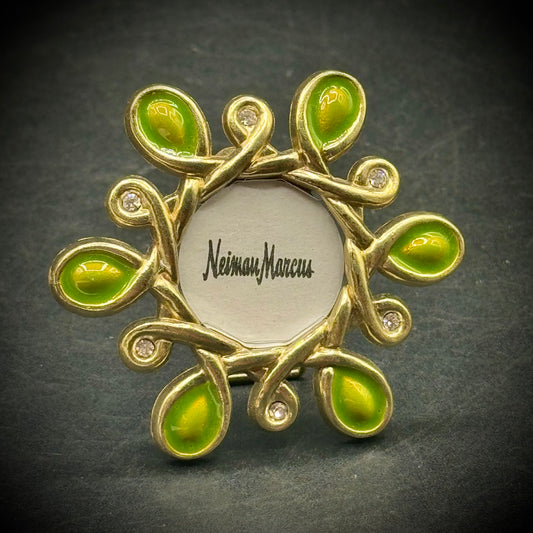 Jay Strongwater Neiman Marcus Small Frame #10 - Lime Green Flower Motif