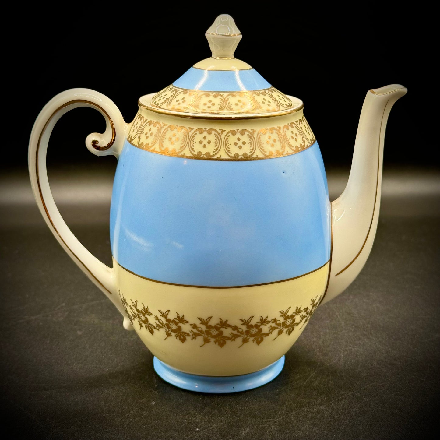 Vintage Robin's Egg Blue w/Gold Trim Czech Teapot