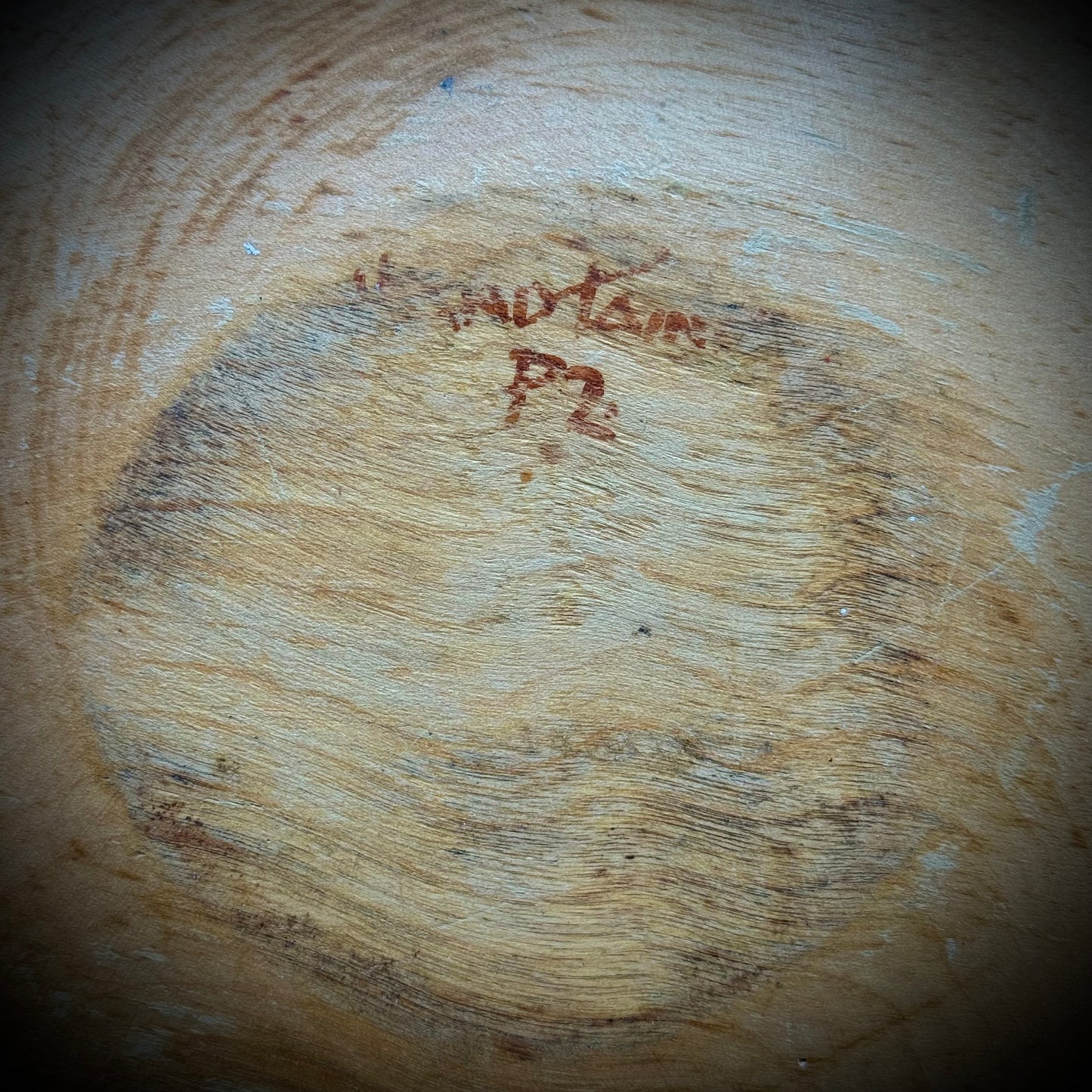 Hand Painted & Turned Wood Bowl with Vegetable Motif