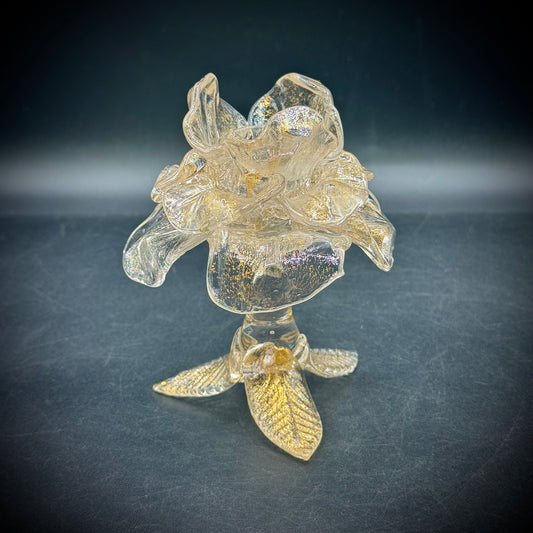 Vintage Venetian Murano Art Glass Flower Candle Holder