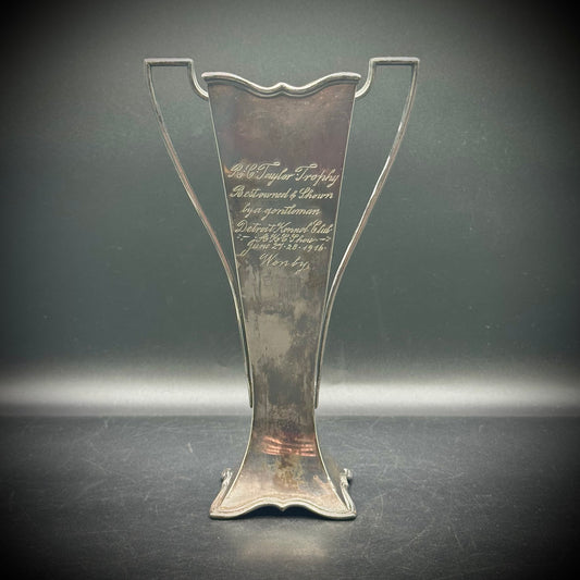 Antique 1916 E.B. Weber Silver Plated AKC Trophy