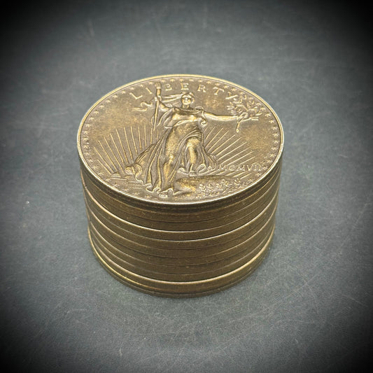 Vintage Libert Coin Metal Screw Bank