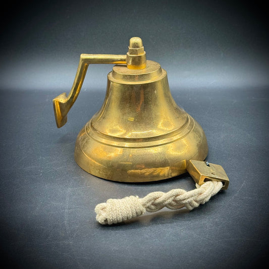 Vintage Nautical Style Brass Bell w/Wall Mount