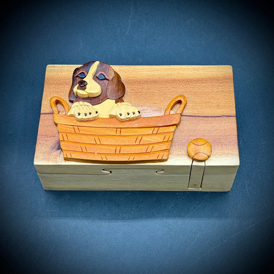 Carver Dan's Hand Crafted Wood Dog Puzzle Box