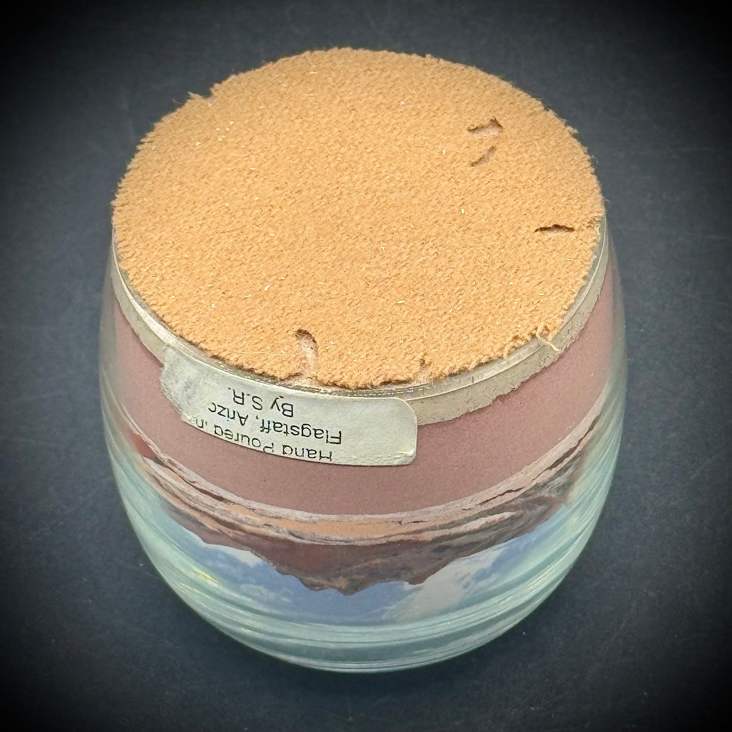 Large Sand Art Paperweight - Native American Made with Label