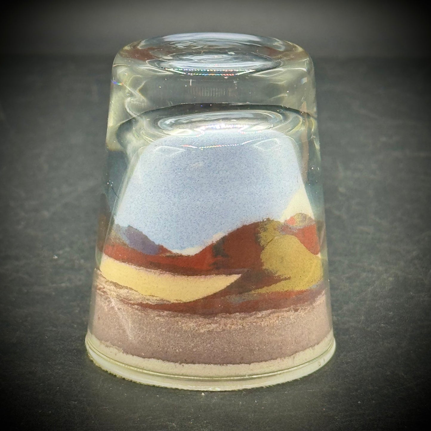 Small Native American Made Southwest Sand Art Paperweight
