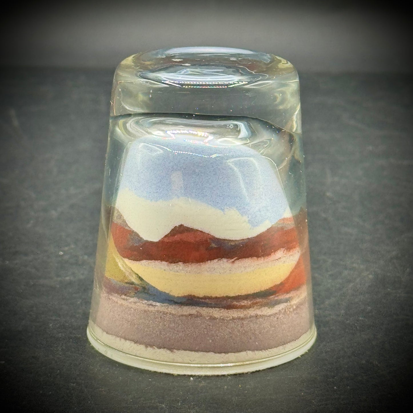 Small Native American Made Southwest Sand Art Paperweight
