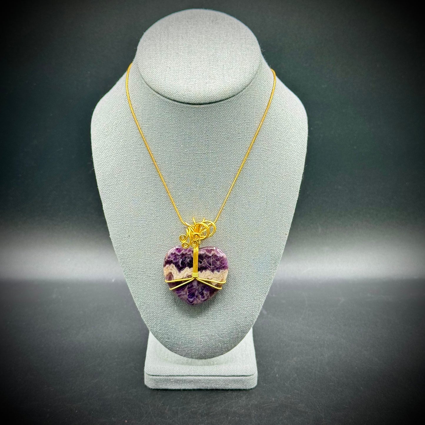 Amethyst Stone Heart Pendant