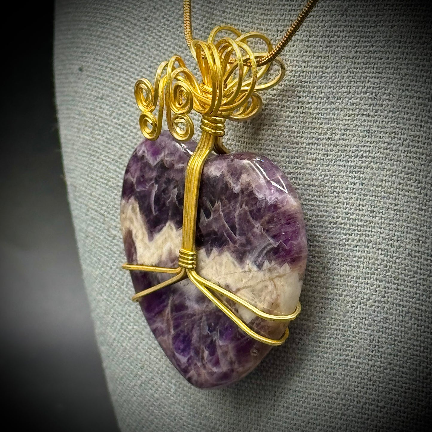 Amethyst Stone Heart Pendant
