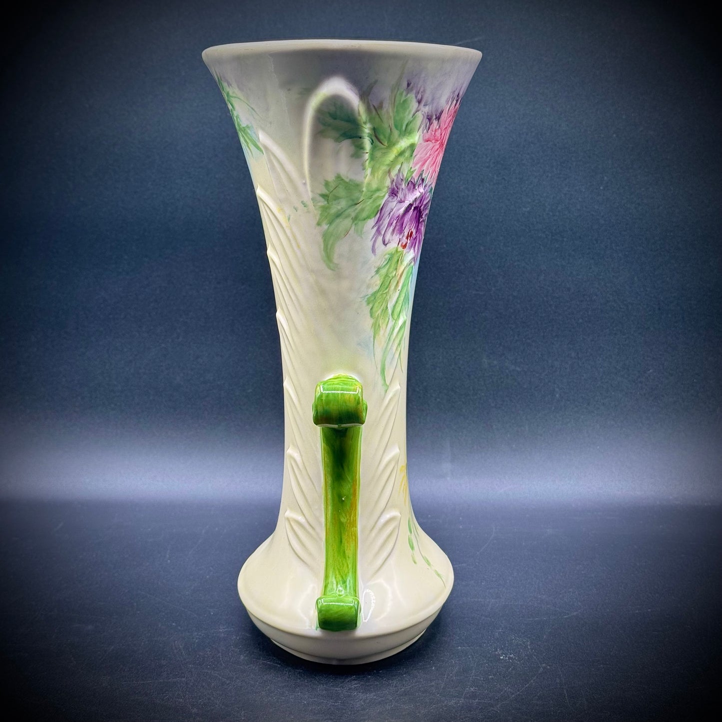Stunning 1950s Artist Eva White Signed Abingdon Floral Vase