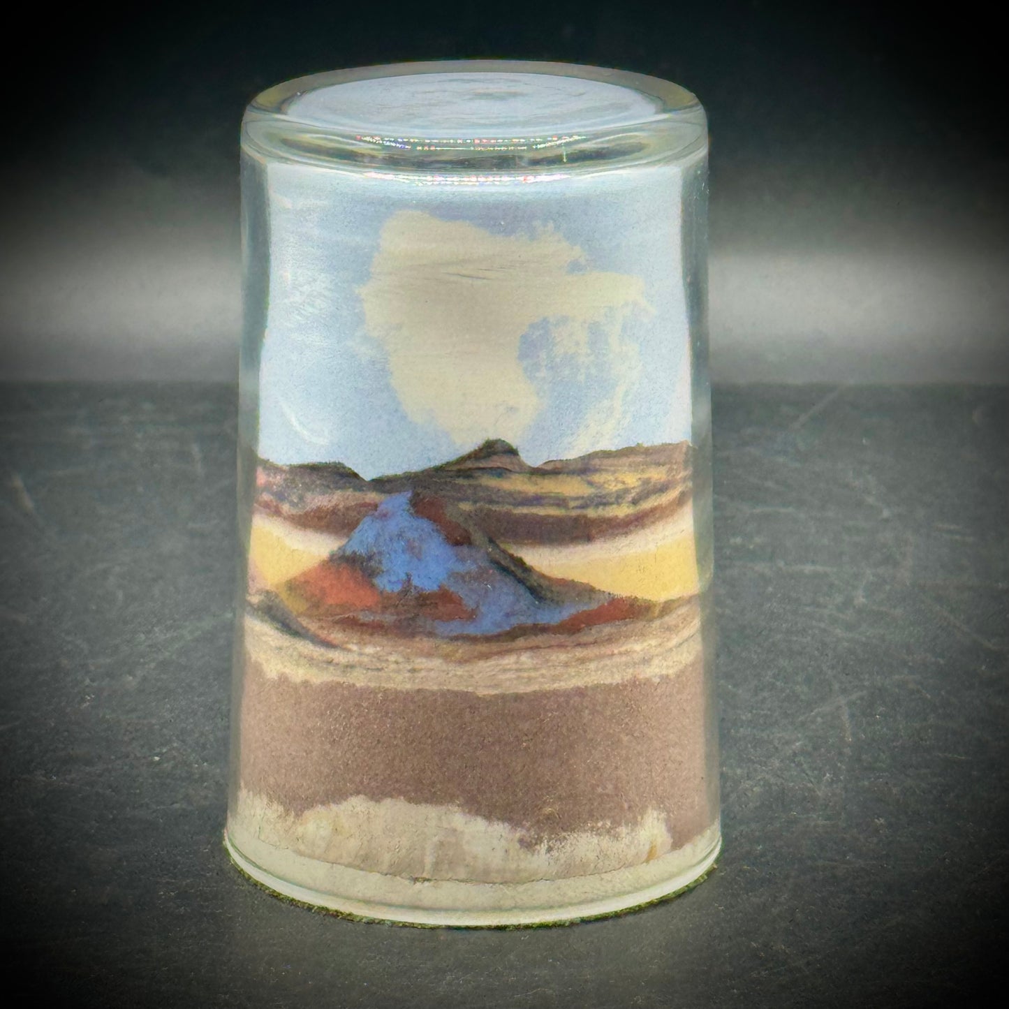 Cylinder Native American Southwest Sand Art Paperweight