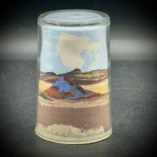 Cylinder Native American Southwest Sand Art Paperweight