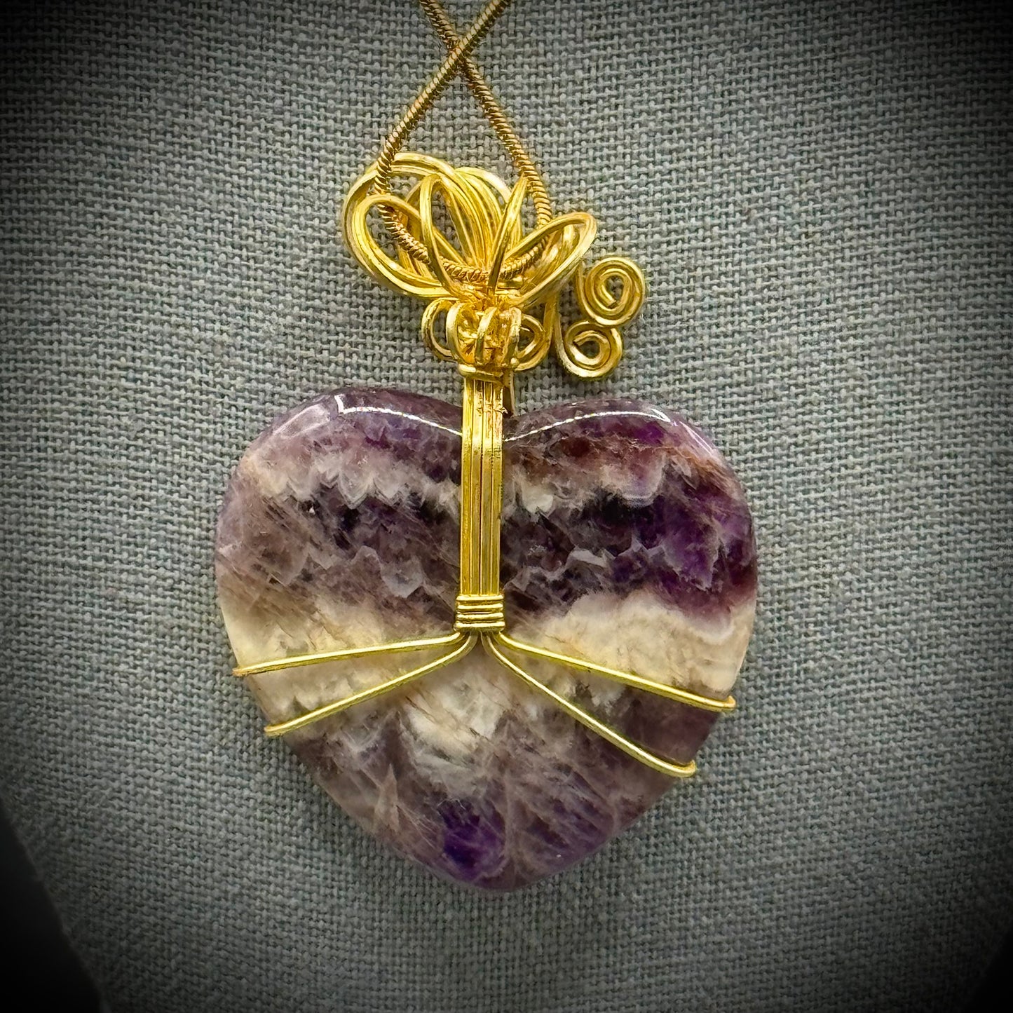Amethyst Stone Heart Pendant