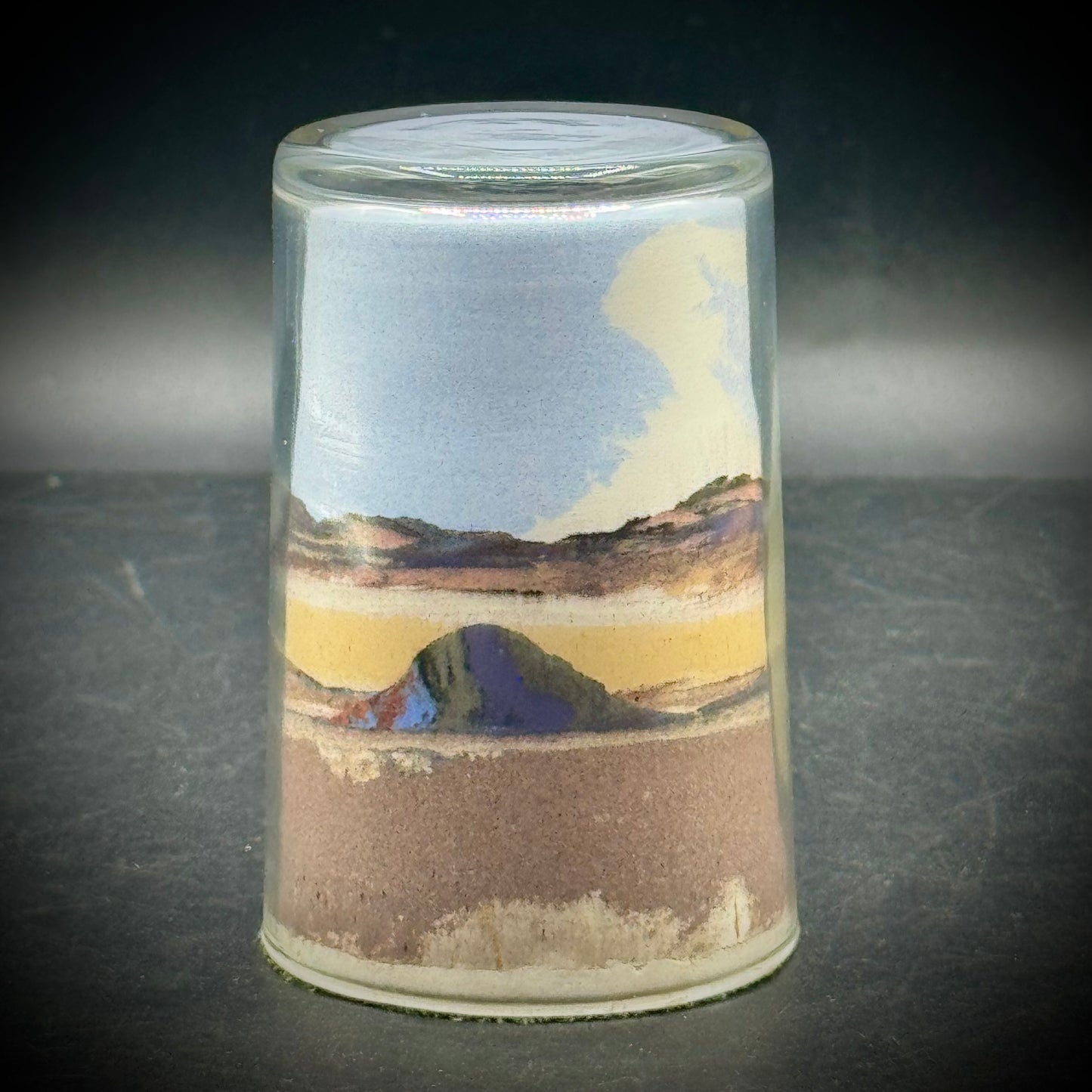Cylinder Native American Southwest Sand Art Paperweight