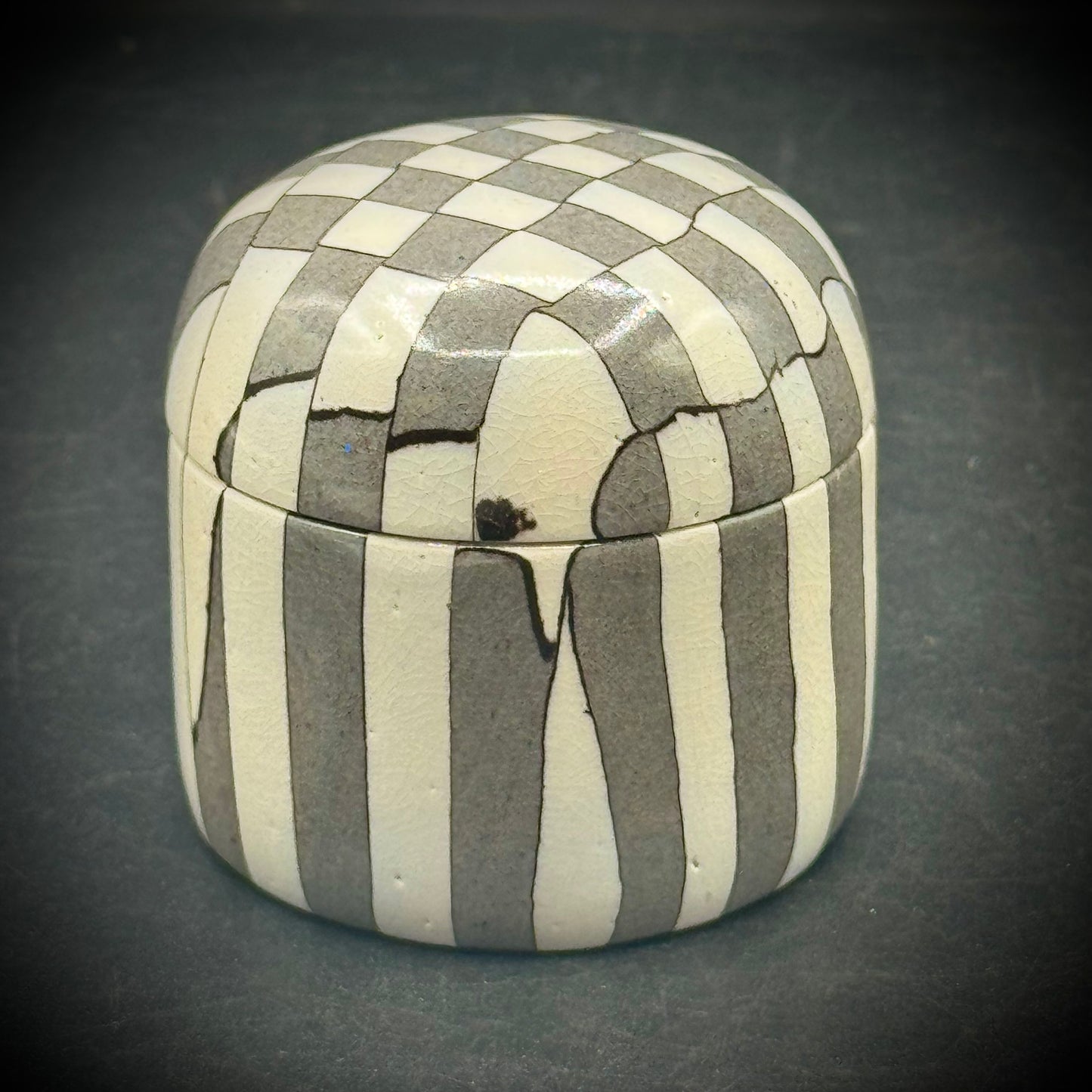 Artist Don Olsted Signed Geometric Ceramic Lidded Box
