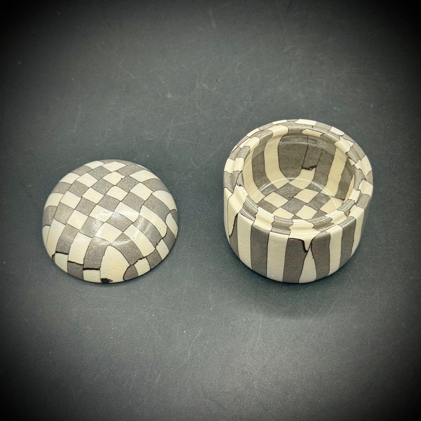 Artist Don Olsted Signed Geometric Ceramic Lidded Box