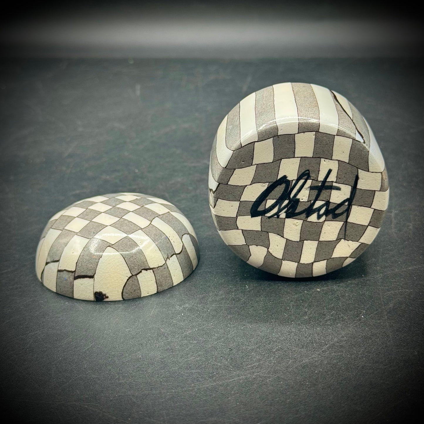 Artist Don Olsted Signed Geometric Ceramic Lidded Box