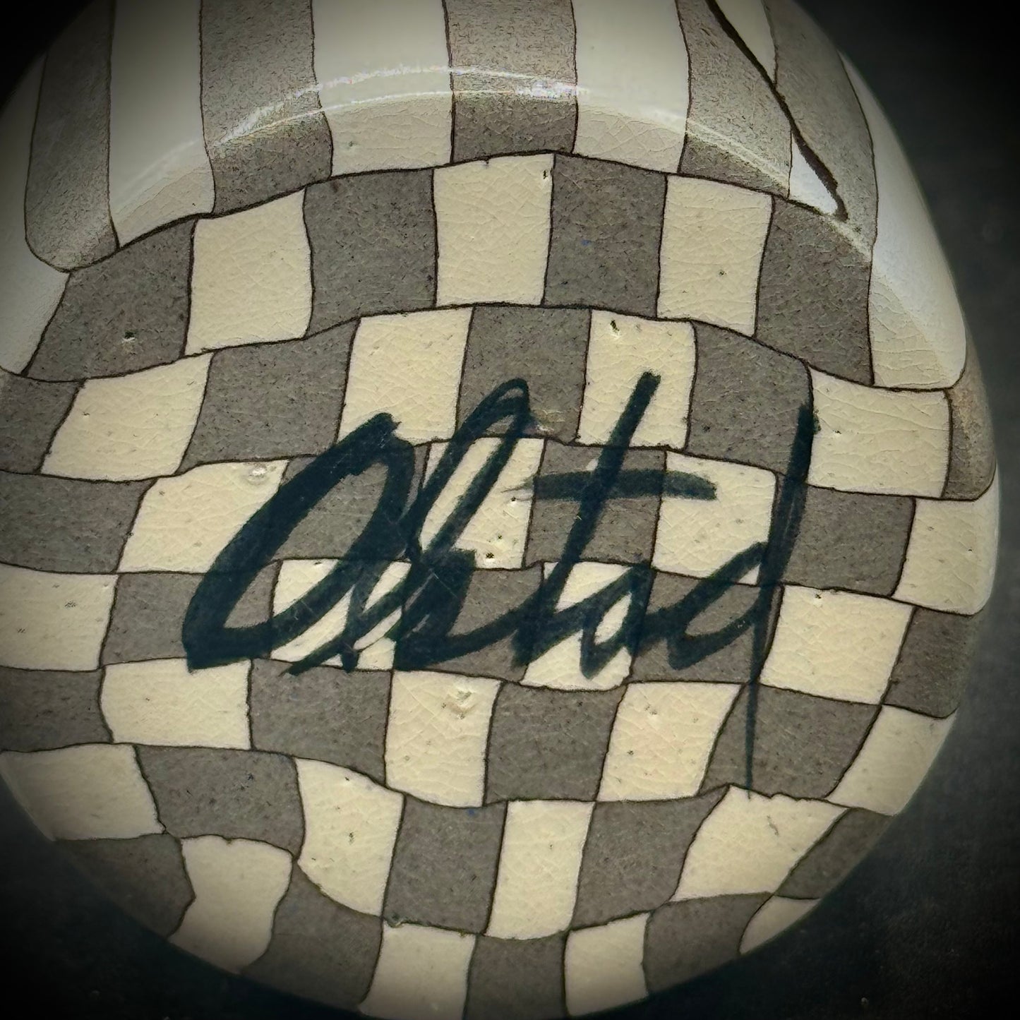 Artist Don Olsted Signed Geometric Ceramic Lidded Box