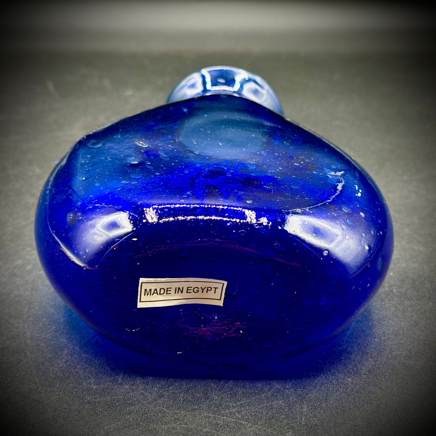 Vintage Cobalt Blue Blown Glass Vase Egypt