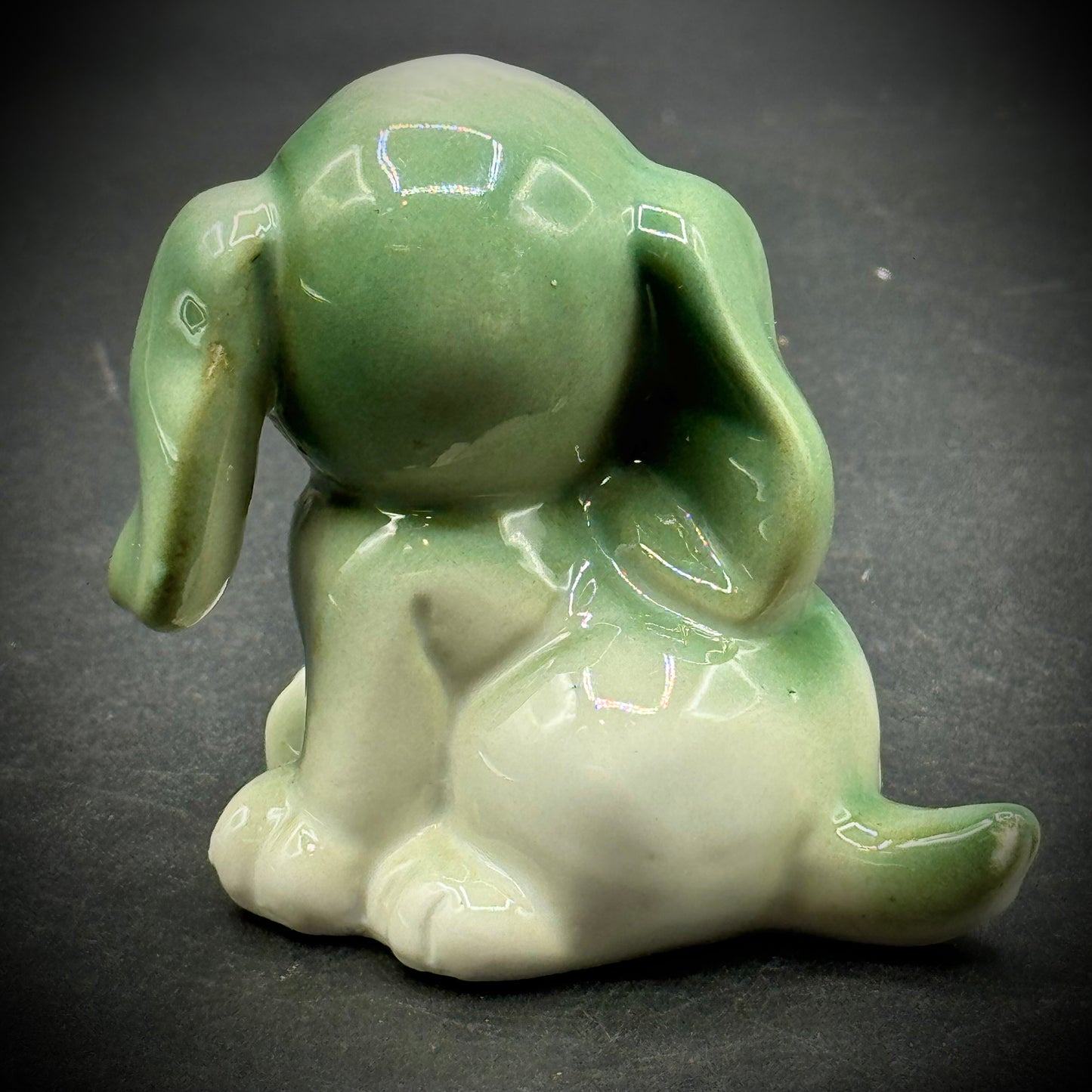 Vintage Nanco Adorable Sage Green Puppy Figurine