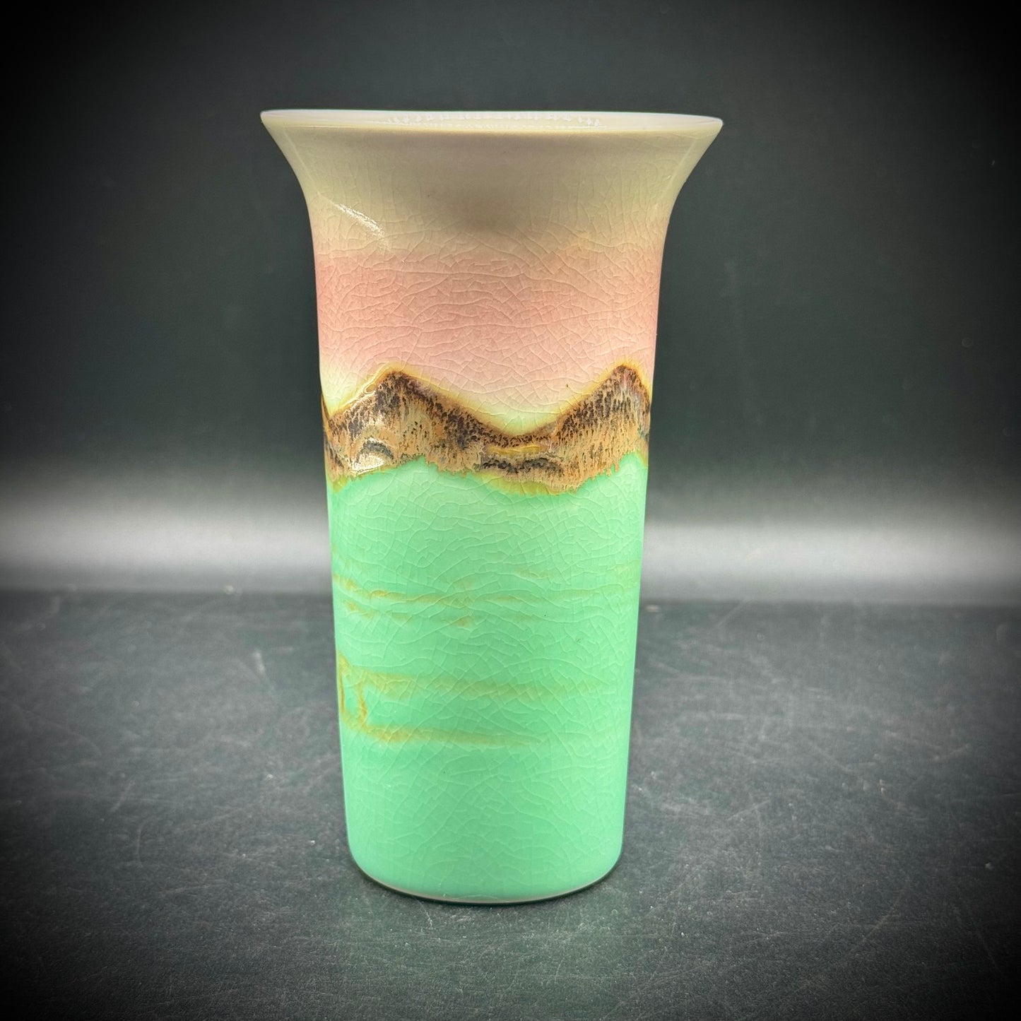 Artist Signed Pastel Color Southwest Motif Vase