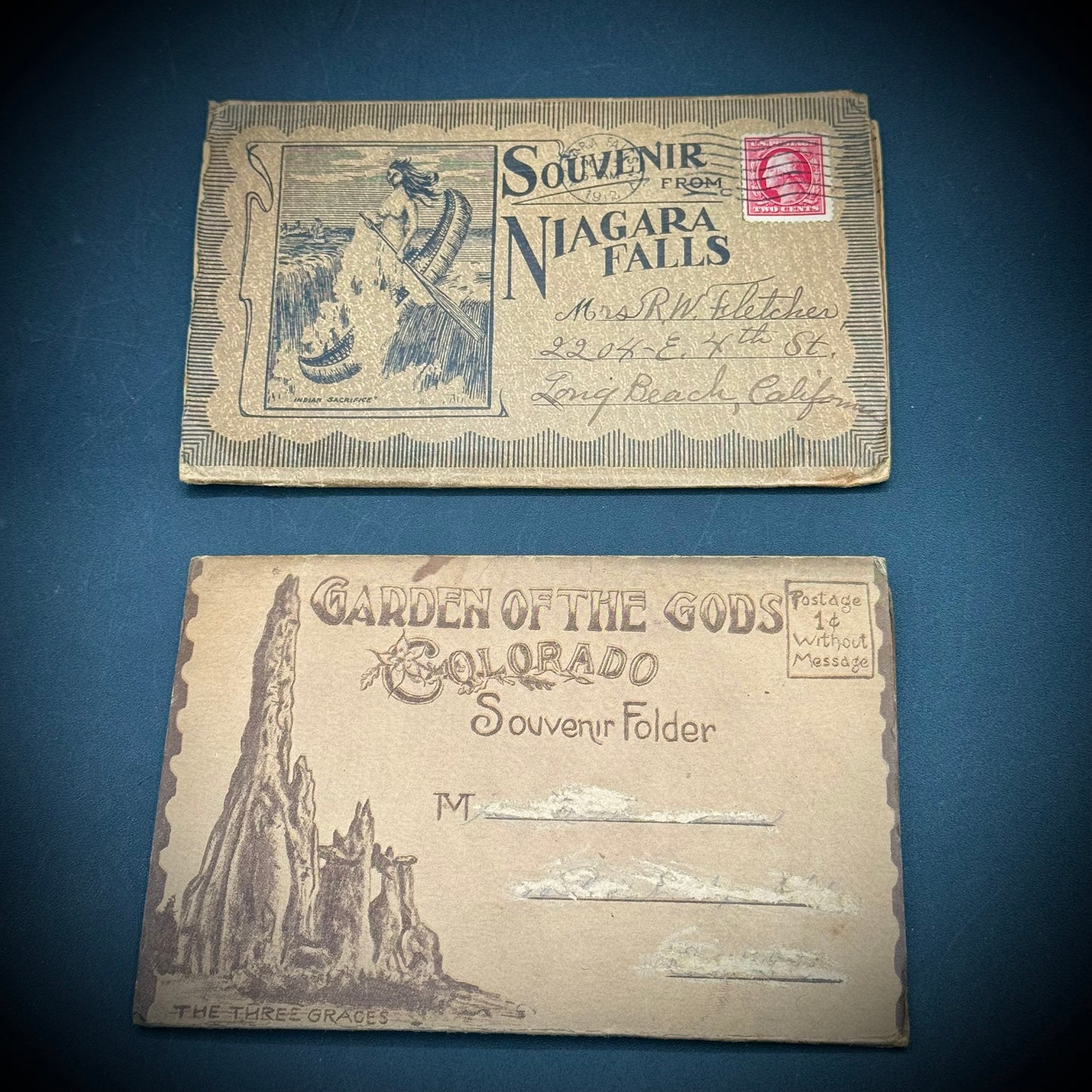 2 Antique Postcard Souvenir Folders