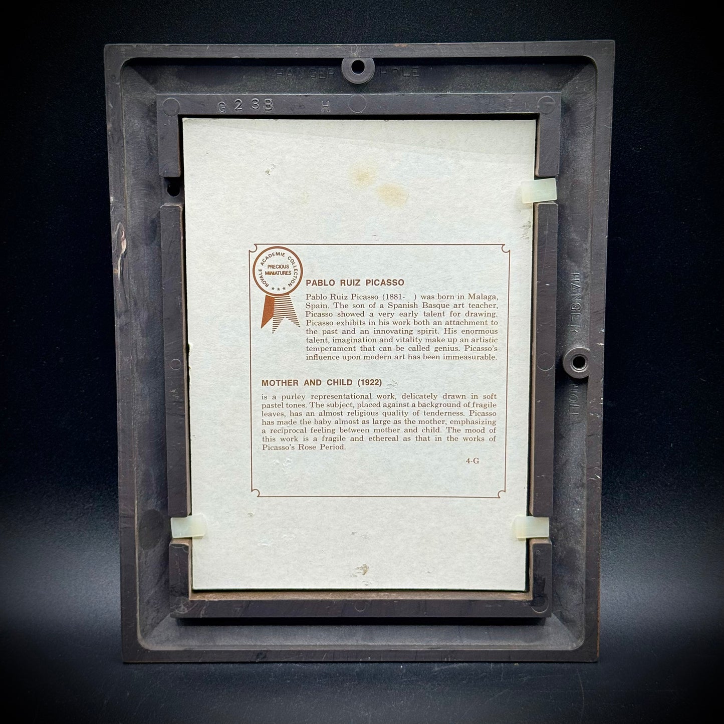 Vintage 1960s Royale Academie Collection Picasso Framed Print