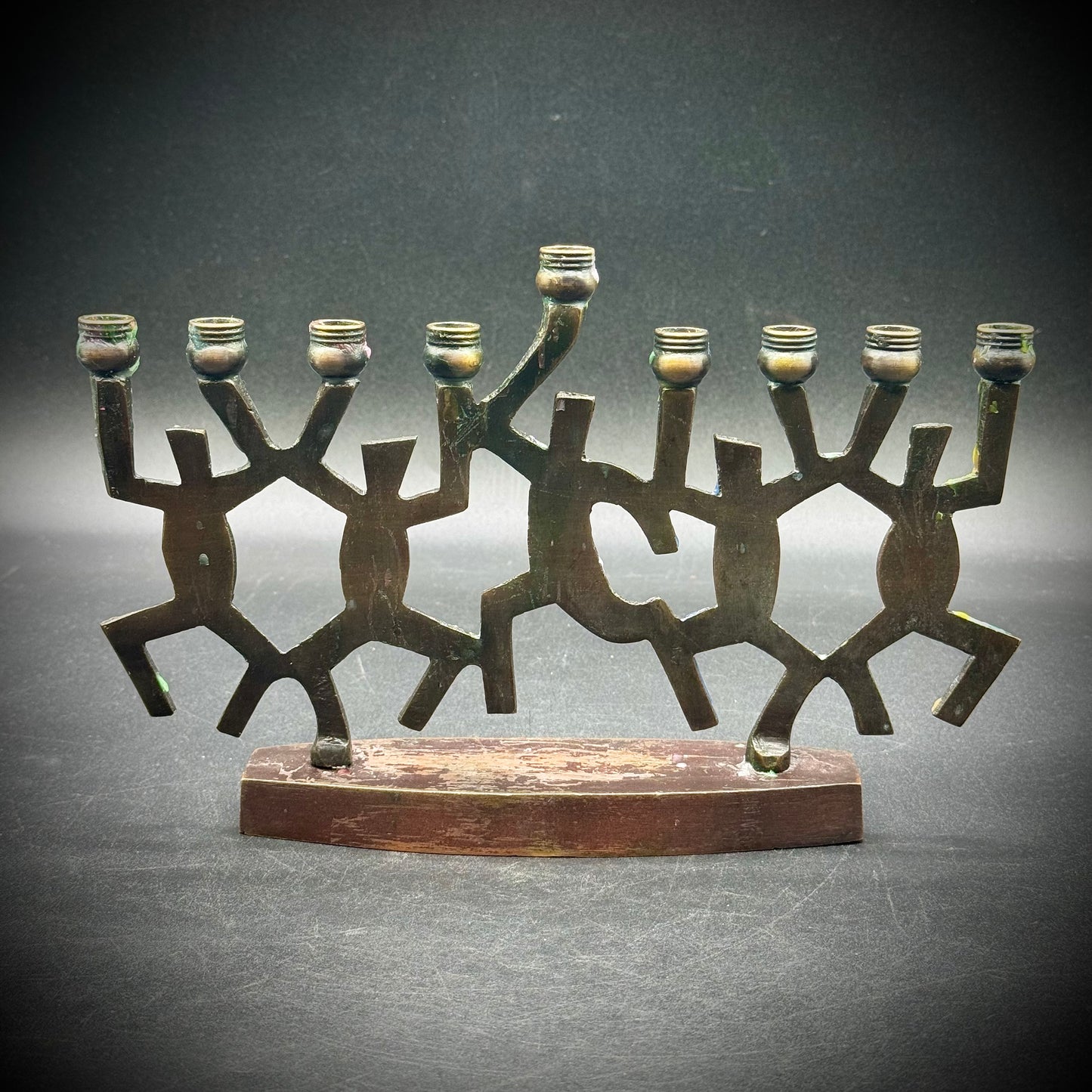 Vintage Biedermann Metal Modern Figural Menorah - Made in India
