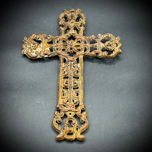Heavy Modern Gothic Metal Hanging Cross