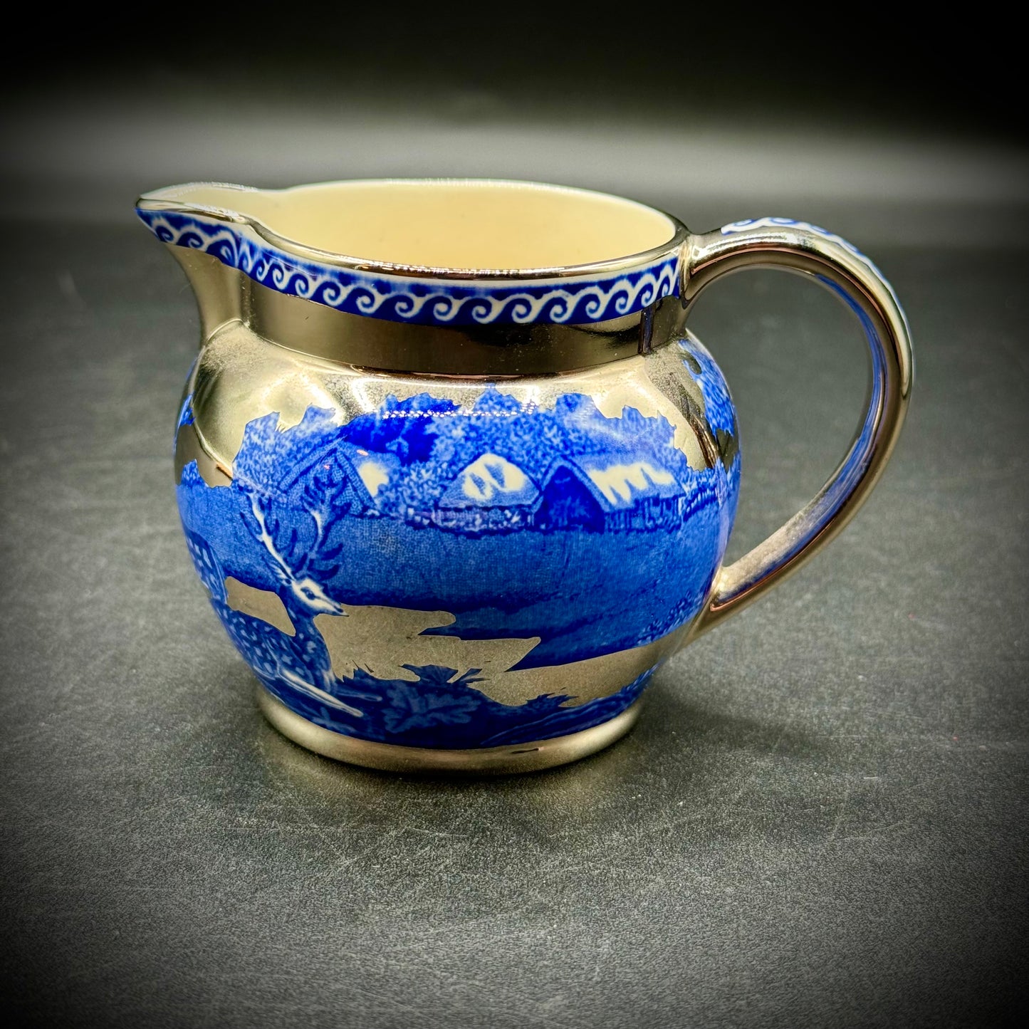 Wedgwood Fallow Deer Blue w/Platinum Trim Creamer