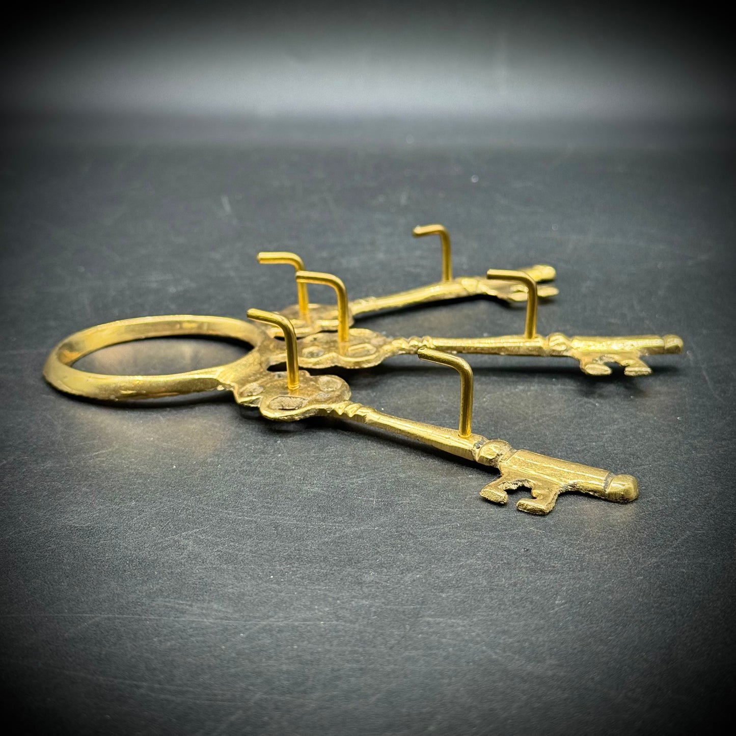 Vintage Brass Skeleton Key Motif Key Hook