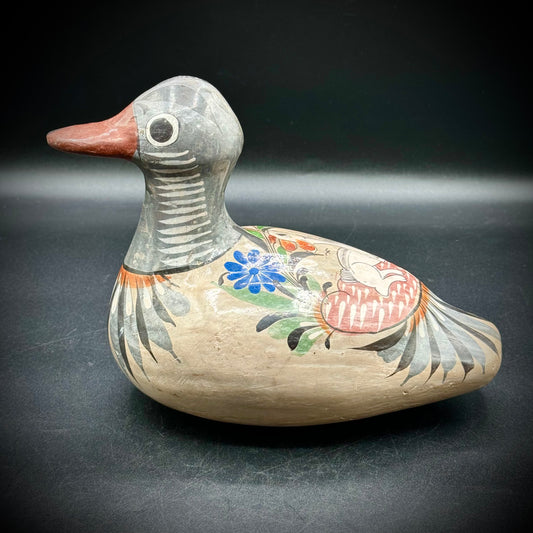 Vintage Mexican Pottery Tonala Duck