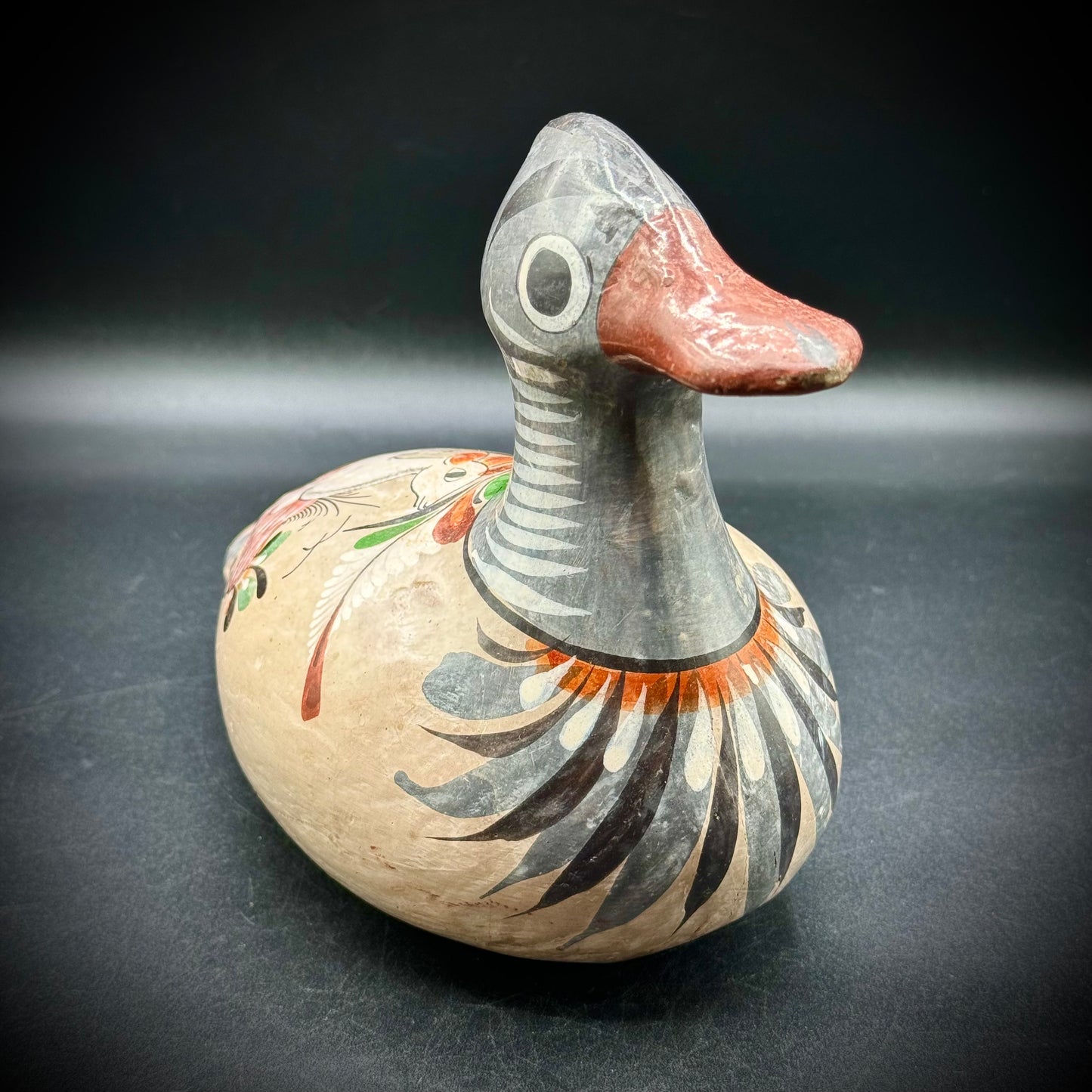 Vintage Mexican Pottery Tonala Duck