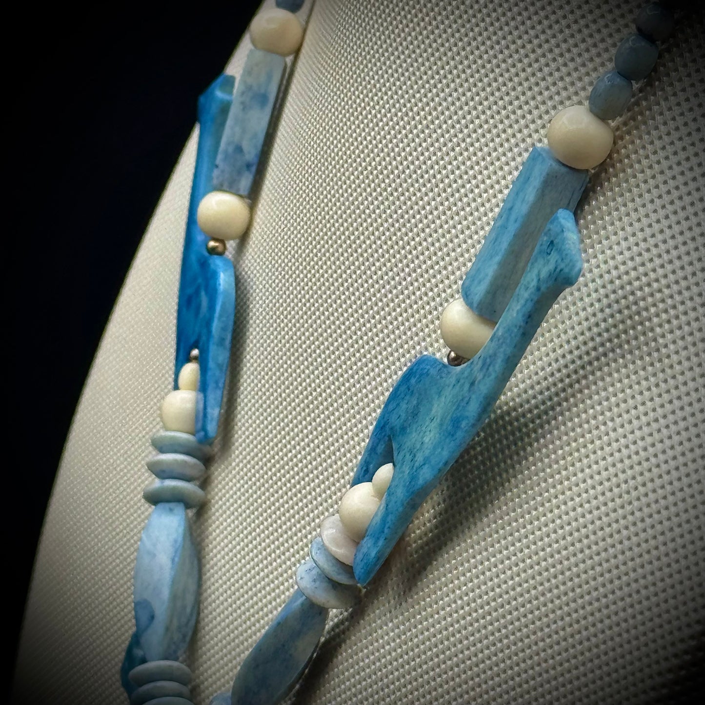 Incredible Blue Stone Necklace with Giraffe and Bead Motif