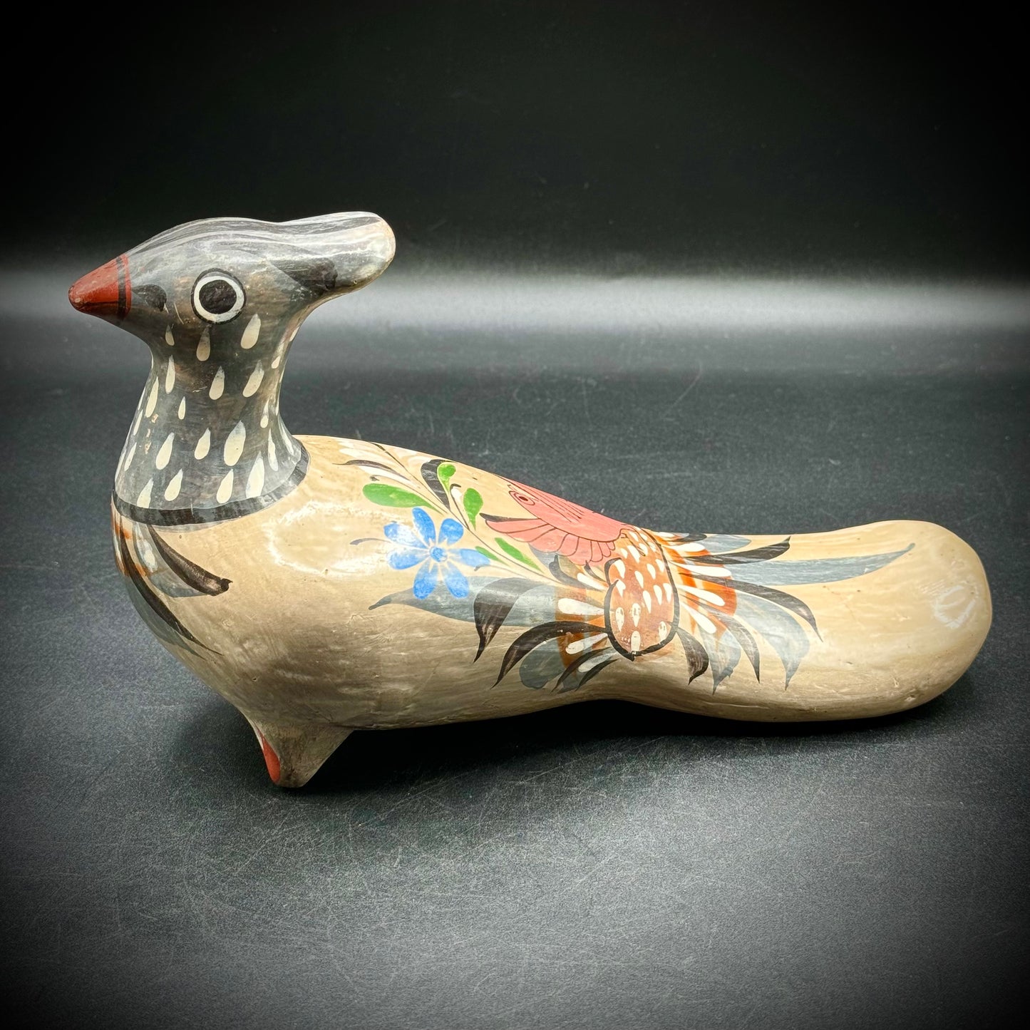 Vintage Mexican Pottery Tonala Quail