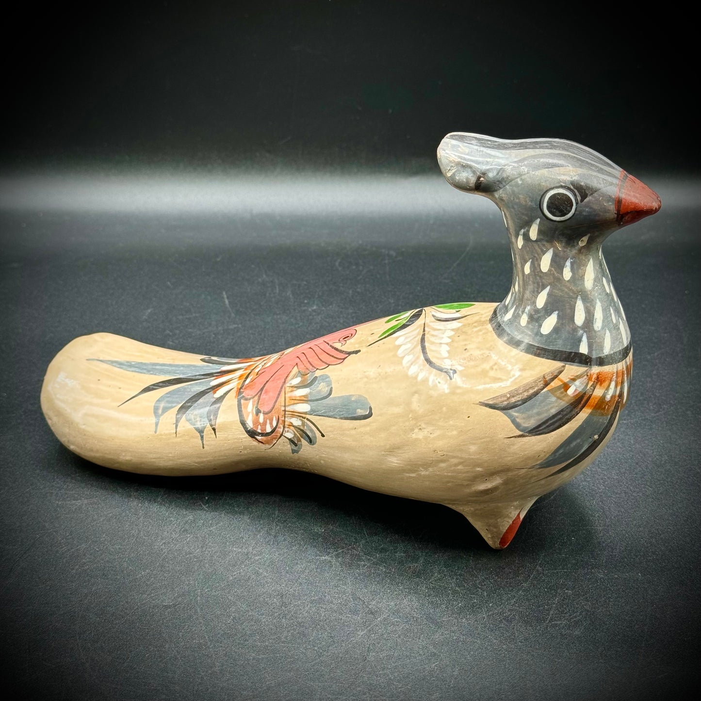 Vintage Mexican Pottery Tonala Quail