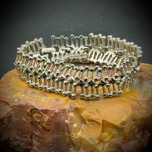 Vintage Monet Brutalist Bracelet with Safety Chain