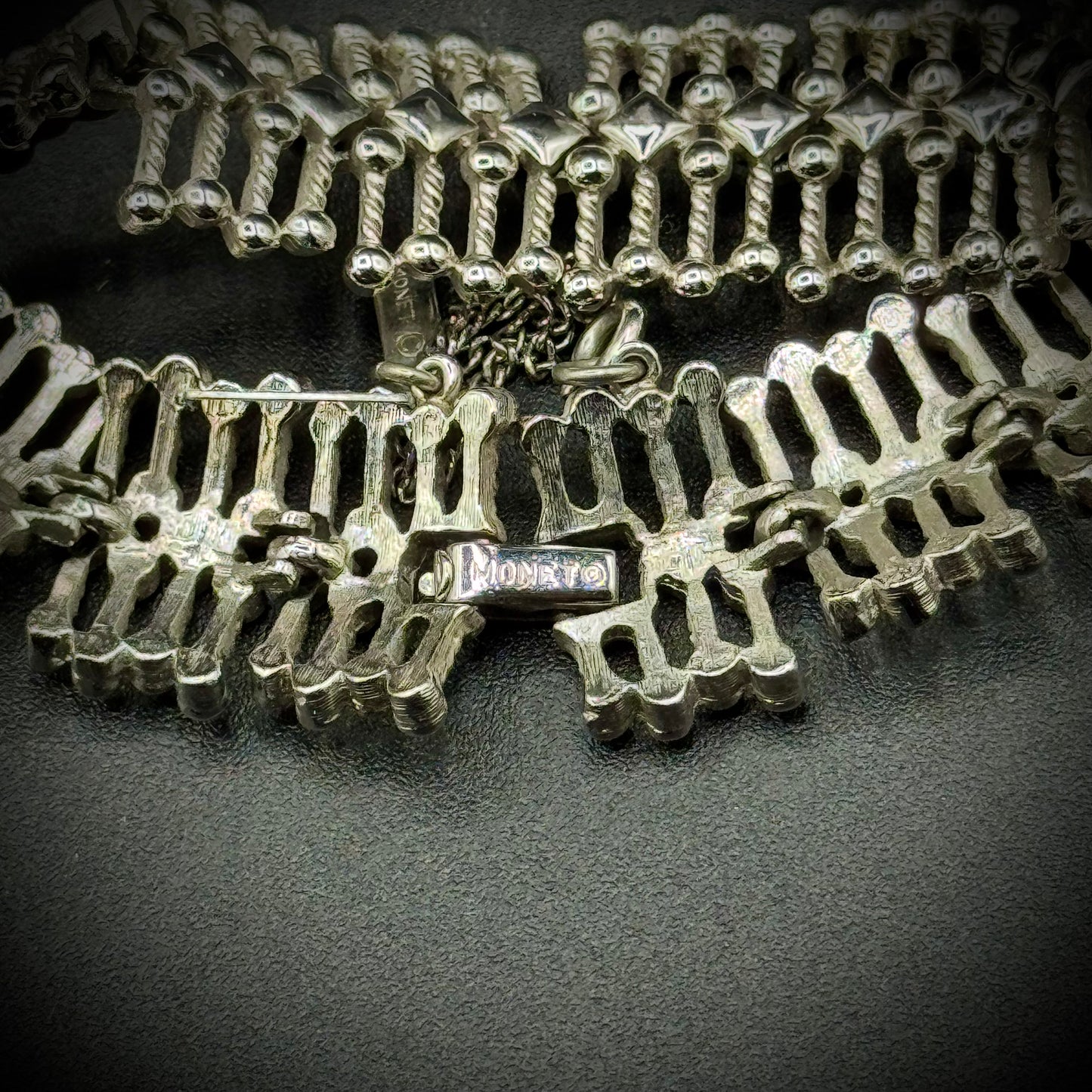 Vintage Monet Brutalist Bracelet with Safety Chain